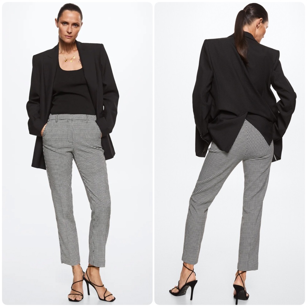 MNG Houndstooth Ankle Trouser Pants
